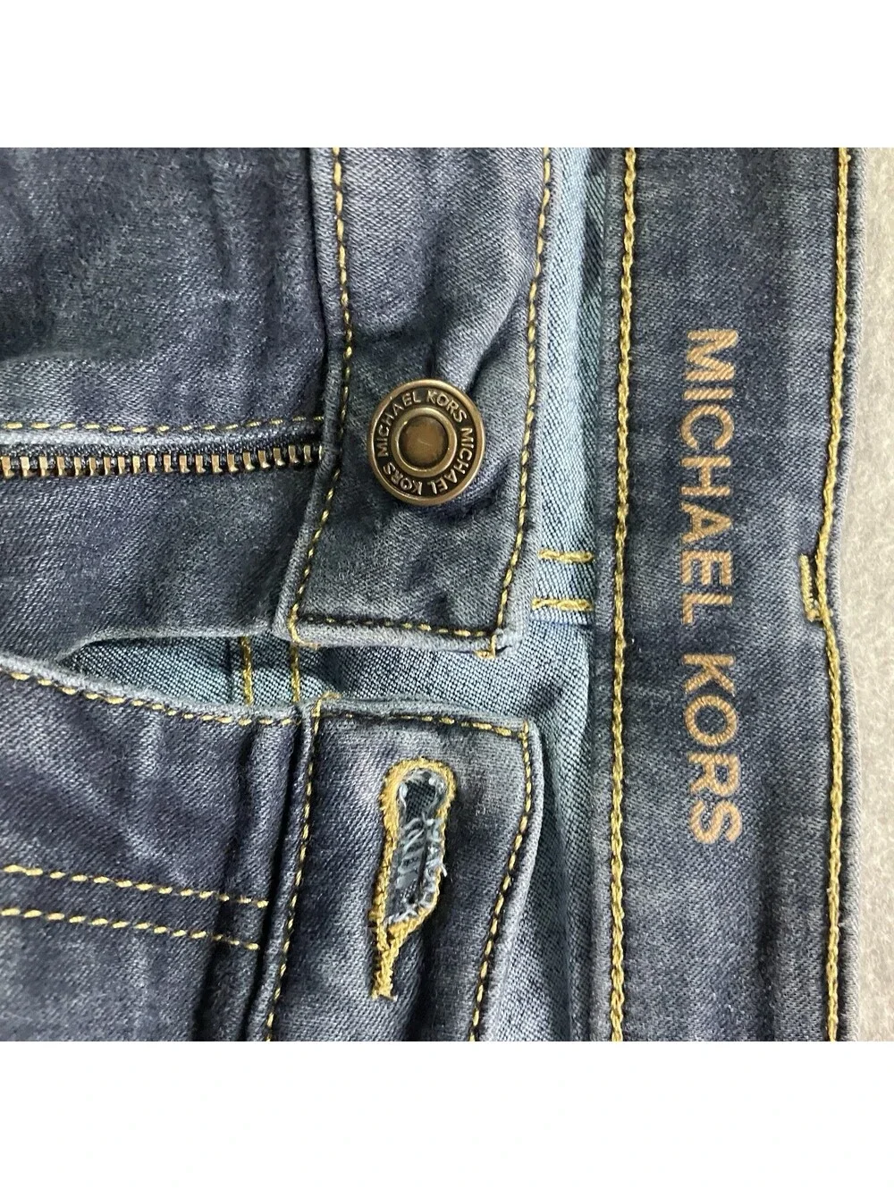 Michael Kors Womens Size 12 Mid Rise Izzy Skinny Blue Denim Jeans